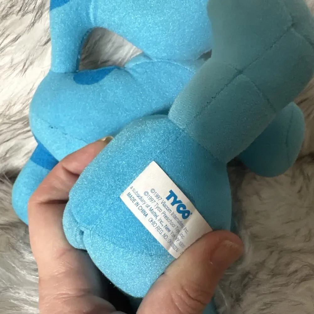 Vintage 1997 Viacom Blues Clues 8” Tyco Plush Dog Stuffed Toy